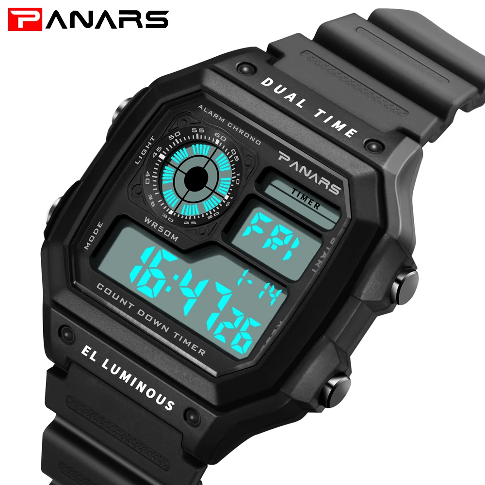 

PANARS Sports Watch Men Top Brand Luxury Famous LED Digital Watches Male Clocks Men's Wristwatches Relojes Horloges Mannen