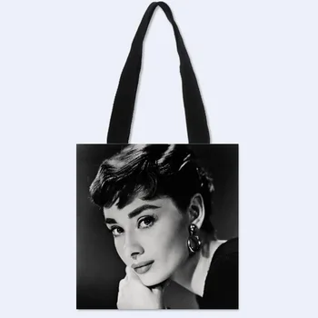 

Custom Audrey Hepburn printing shoulder bag canvas tote bag shopping travel book handbag custom logo