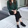 office Lady Chiffon Blouse Shirt Summer Blouse Tops Long Sleeve V Neck Female Blouse 4