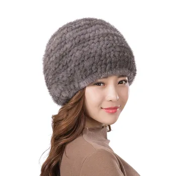 

Hot new fur hat Winter warm mink fur hat Fashion Women Quality quality knitting Mink Knit Hat