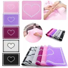 28*21 см силиконовый коврик для маникюра, для рук, с кружевом, с волнистыми точками, складные подставки для ногтей, с сердцем, складной моющийся силиконовый коврик для маникюра