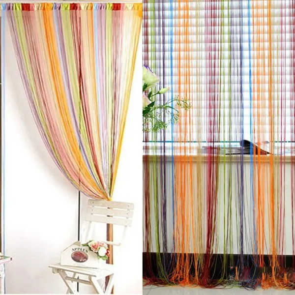 

1*2m String Curtain Window Door Fringe Panel Room Divider Drape Strip Tassel Candy Color