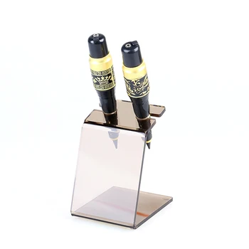 

Acrylic Brown Tattoo Gun Rack Rest Organizer For Tattooist Microblading Double Hole Eyebrow Tattoo Machine Holder Display Stand