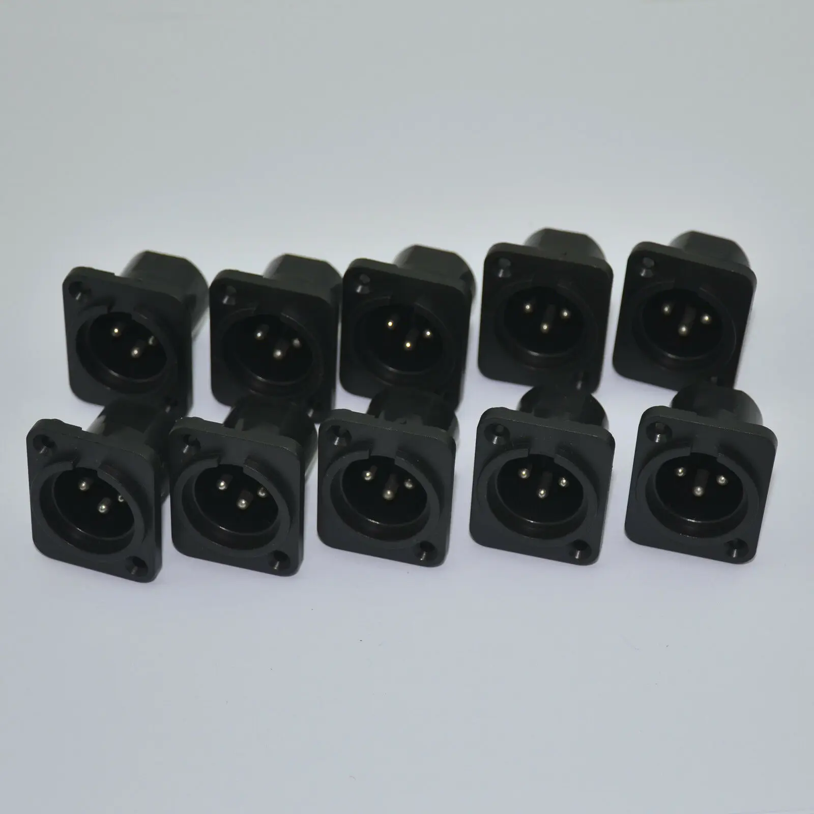 

10pcs XLR Connector 3-Pole Panel Mount Male Jack Chassis Audio Adapter,1097