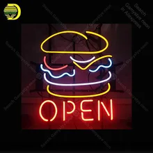 Звездные неоновые лампы гамбургер открытая металлическая фото-рамка неоновая вывеска ремесленный магазин Настоящая стеклянная трубка бар комнаты Аксессуары неоновый свет для украшения комнаты