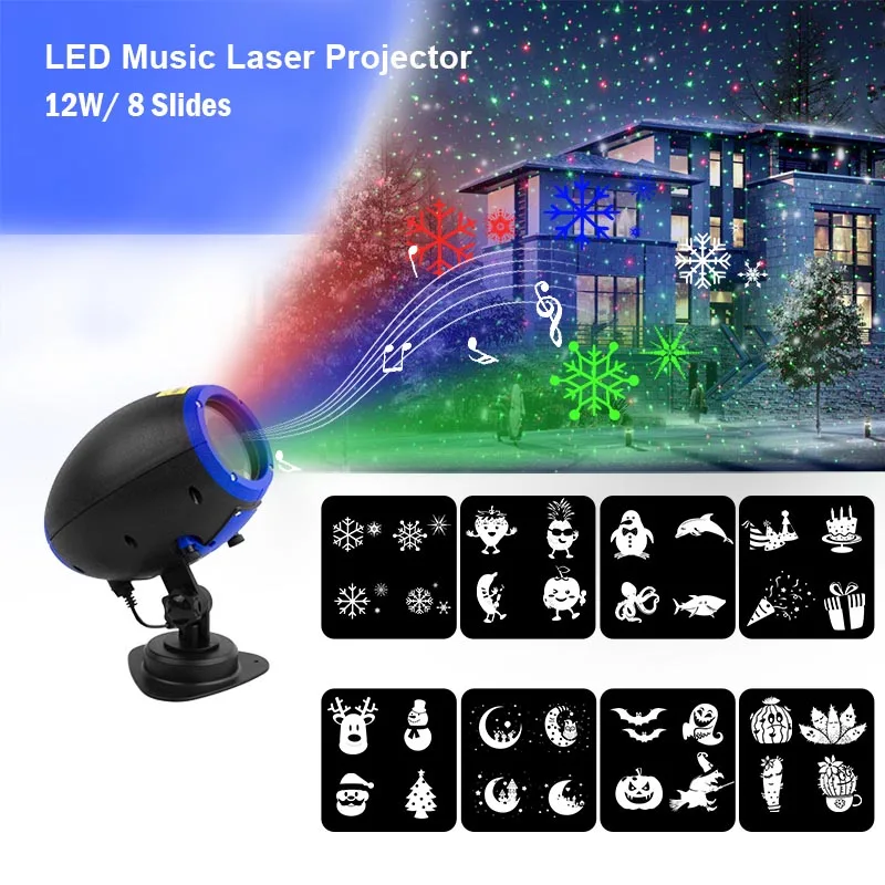 

Disco 3W Sound Music Projector RGB Stage Lighting Effect Lamp Christmas KTV Music Party Light CLH@8