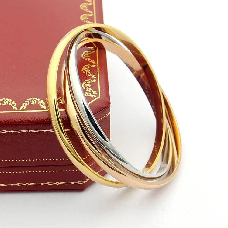

Titanium steel jewelry wholesale high-quality 3mix color brand Bracelet lady foreign trade nail bracelet &bangle