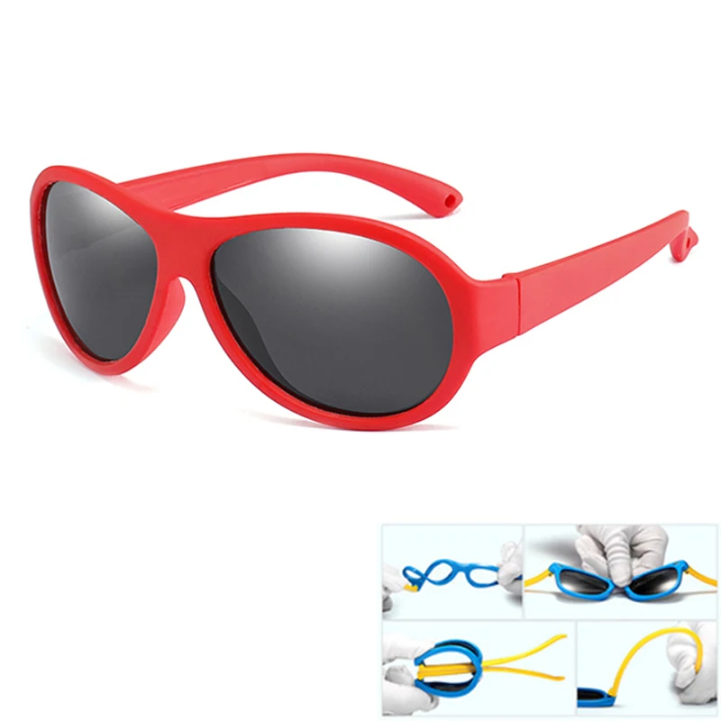 

Oval Polarized Kids Sunglasses Children Silicone TR90 Sun Glasses Girls Boys UV400 Child Goggles Gafas de sol R02 Color frame