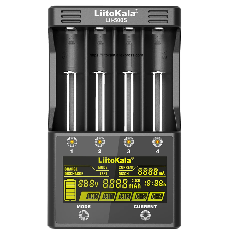 Tanie LiitoKala Lii 500S ładowarka 18650 ładowarka do 18650 26650 21700 baterie aa aaa sprawdź pojemność baterii sterowanie dotykowe