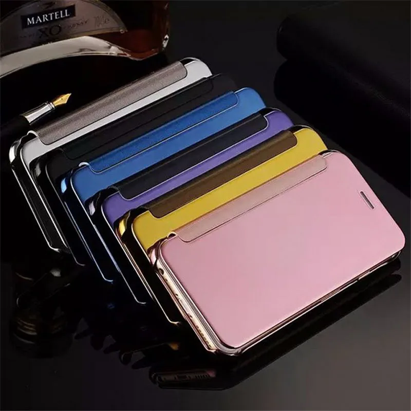 For Samsung Galaxy S5 Case Luxury View Window Clear Plating Mirror Flip I9600 Cover Fundas |