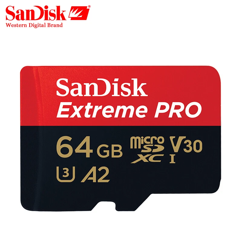 Карта Micro SD Sandisk Extreme Pro карта памяти TF до 170 Мб/с A2 V30 U3 64 ГБ 128 с переходником на |