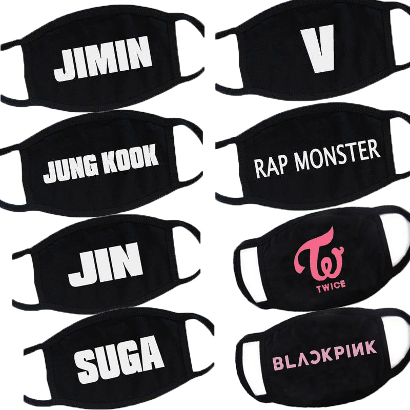 1 шт. новинка мультфильм Kpop модные буквы Женщины Мужчины маффли маски со ртом для