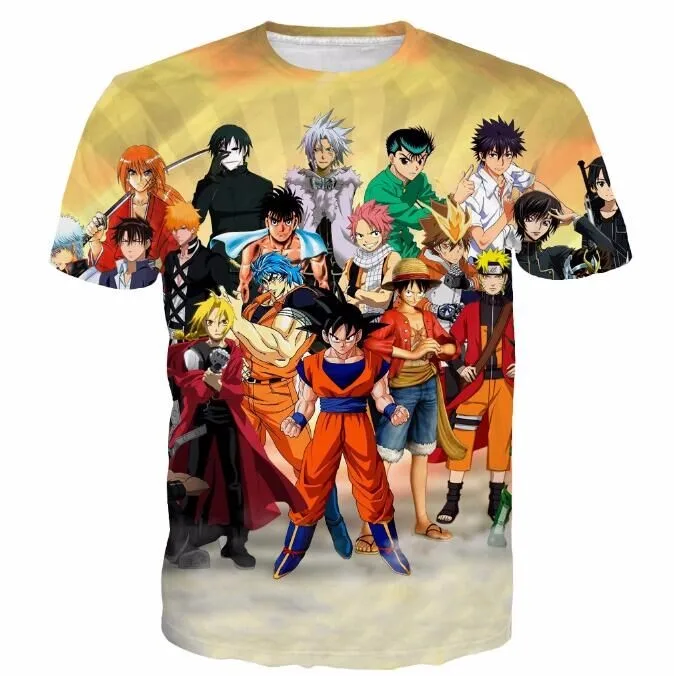 Men Women Anime T Shirts Dragon Ball Z Goku One Piece Luffy Naruto Fairy Tail Bleach 3d T Shirt Casual Tee Shirt Tops 3d T Shirt Shirt Dragon Ballshirt Dragon Ball Z Aliexpress