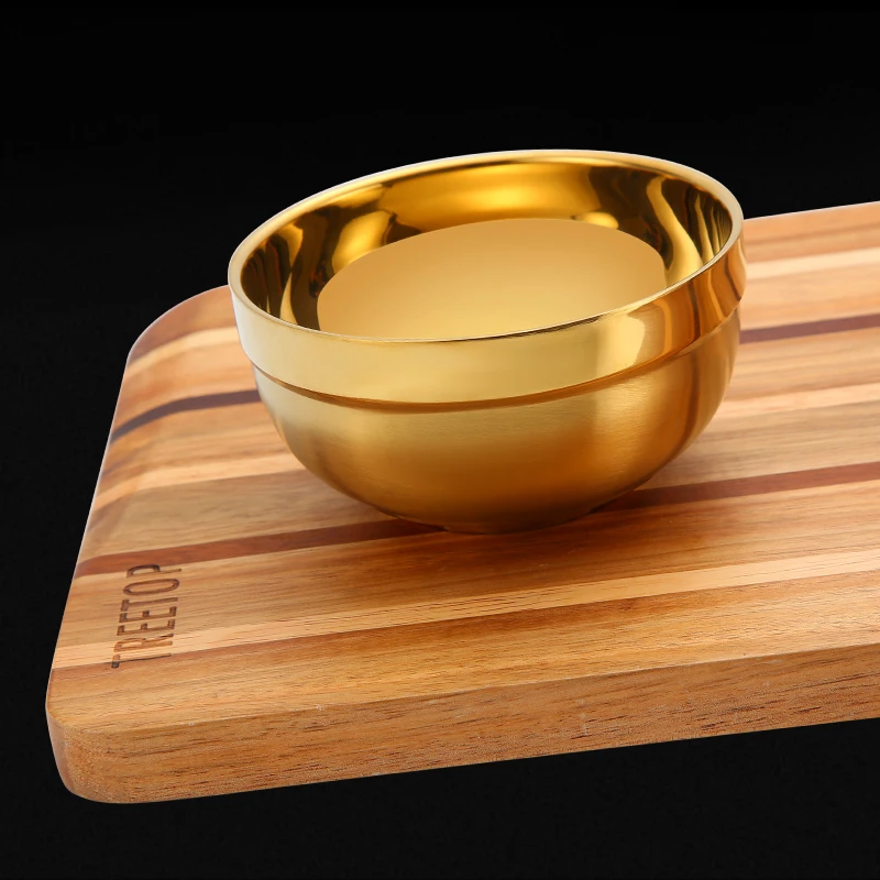 

Eco-Friendly Stainless Steel Tableware Children's Special Bowl Big Soup Golden Bowl Double Stainless Steel Bowl
