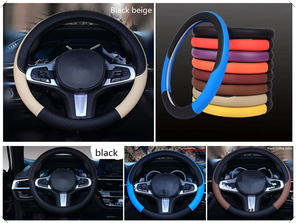 Автозапчасти кожаный ткацкий чехол для руля 38 см или 15 дюймов Chevrolet Volt SS Chevelle FNR 1970