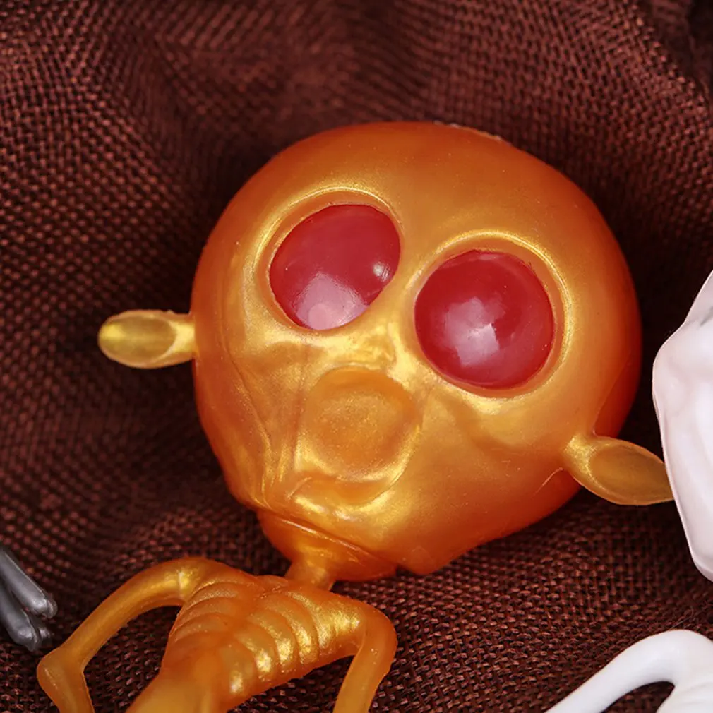 Забавный дизайн Vent игрушка светящийся череп инопланетяне Сжимаемый мячик игрушки приколы, розыгрышки Squeeze скелетные игрушки