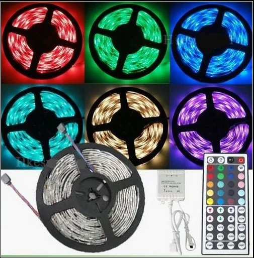 

5M Flexible RGB LED Light Strip 5050 SMD 500cm 300 LEDs 60leds/Meter NO-WATERPROOF + 44 Key IR REMOTE Controller