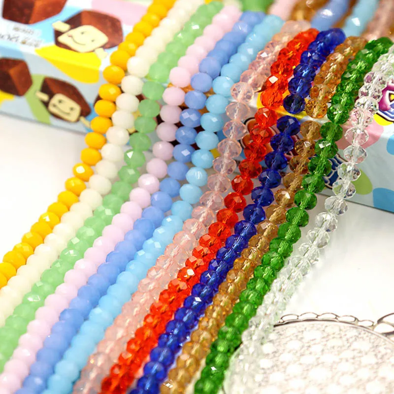 

Jewelry Bead AB Color 4/6/8/10mm Rondelle Austria faceted Crystal Glass Beads Loose Spacer Round Beads for DIY Jewelry Making