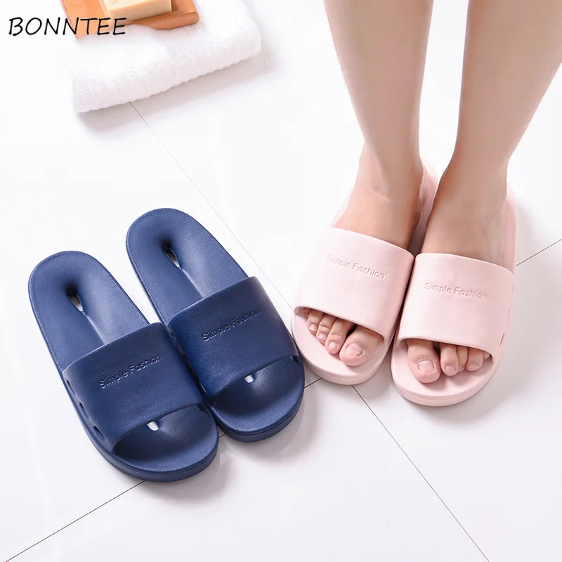 

Summer Slippers Women Simple Fashion Bathroom Anti Skid Shoes Womens Casual Chic Hollow Lovers Home Slipper Flat Soft Bottom