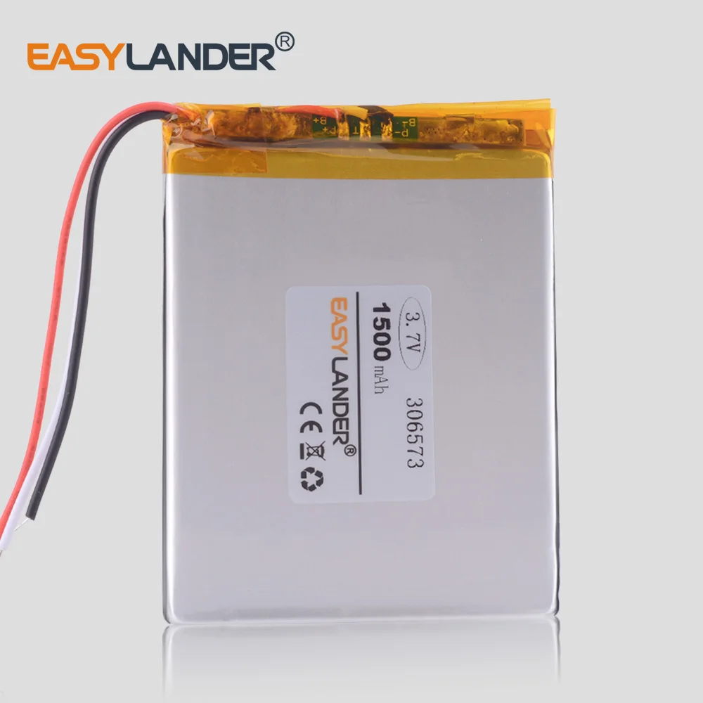 3 линии 306573 7 V 1500mAh литий-полимерные LiPo батареи питания батарея для читателя digma s665