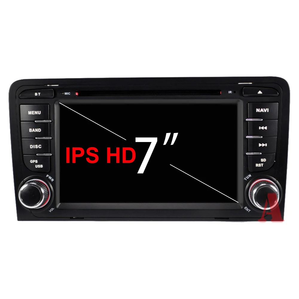 Perfect 8 CORE 4G 64G 2 Din Android 9 car dvd multimedia player GPS audio For Audi/A3/S3 2002-2013 car radio Steering wheel obd2 DSP DVR 1
