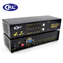 4×2 Переключатель HDMI Splitter 4 в 2 из с ИК-пульт RS232 Управление Поддержка 1080 P 3D для xbox 360 PS3/4 шт. DV DVD HDTV CKL-4H2