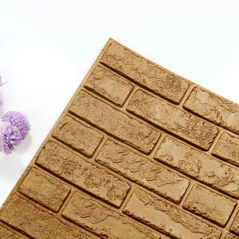

Thicken PE Foam 3D Wallpaper DIY Wall Stickers Wall Decor Embossed Brick Stone Wallpaper Room House For TV Background Kids Room