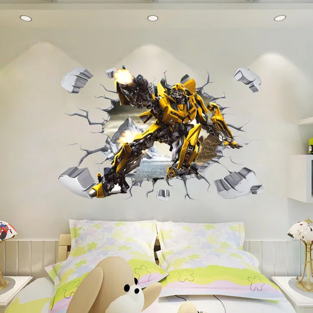 3D желтый Шмель огромные наклейки на стену Наклейка Дети Домашний декор росписи DIY подарок 725