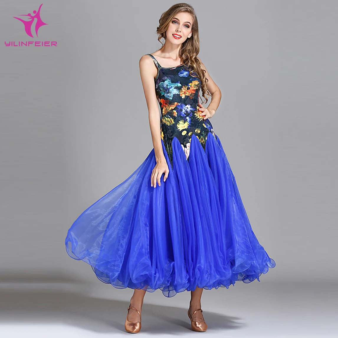 

YILINFEIER MY793 2018 NEW Modern Dance Costume Waltzing Tango Women Adult Lady Dance Dress Ballroom Costume Evening Party Dress