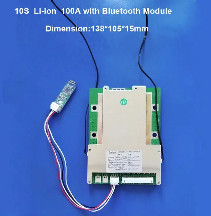 Bluetooth smart BMS with 100A constant current suitable for 10S 36V 11S 12S 13S 48V 14S