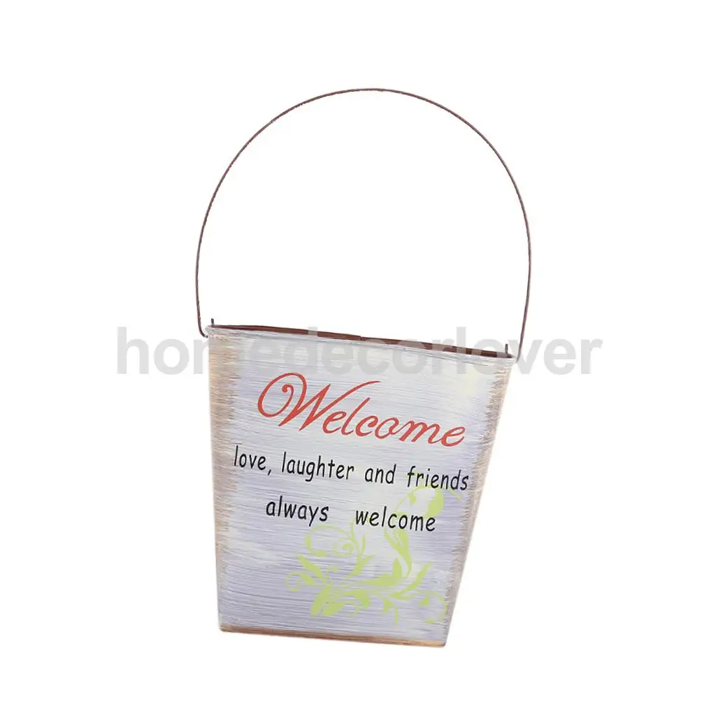 Metal Iron Flower Pot Wall Fence Hanging Balcony Garden Patio Planter Home Decor	