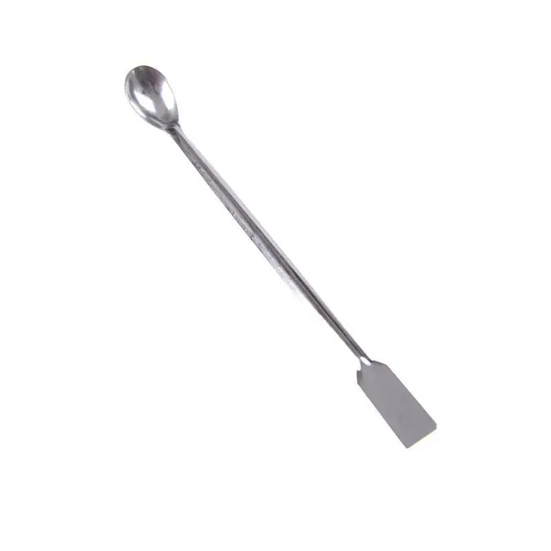 

1pc new 200mm Stainless Steel Horn Spoon Medicinal Ladle With Spatula Home Household Handy Tools Laboratory Teaching Use