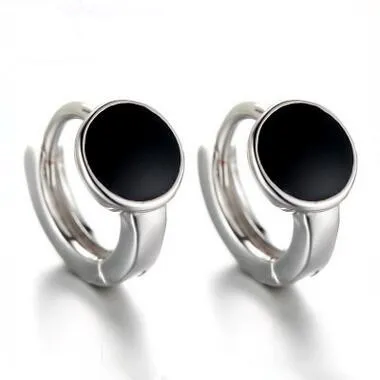 

2017 new arrival high quality black plastic 925 sterling silver ladies`stud earrings jewelry Valentine's Day gift wholesale