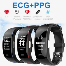 0,96 дюймов OLED Bluetooth Смарт-браслет поддержка ECG+ PPG кровяное давление пульсометр контрольный шагомер спортивный фитнес-браслет