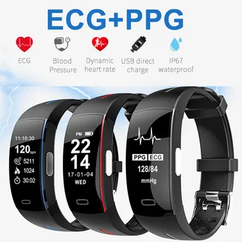 

0.96Inch OLED Bluetooth Smart Bracelet Support ECG+PPG Blood Pressure Heart rate Monitoring Pedometer Sport Fitness Bracelet