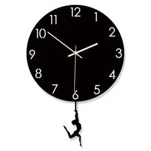 Best selling Nordic creative wall clock Bedroom home silent swing retro clock white and black clock wall hangings