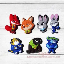 Розничная, 7 шт., ZOOTOPIA, ПВХ, обувь, амулеты, аксессуары для обуви, пряжка для браслетов, croc, Детские вечерние ift