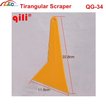 

Qili QG-34 Car vinyl Film wrapping shovel Imported Hightemperature resistant POM Snow Removal Scraper tools Tirangular Squeegee