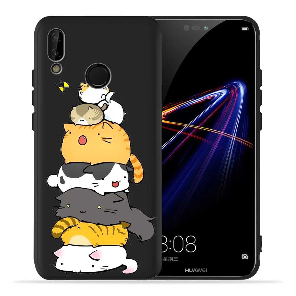 Для funda Huawei P умный чехол панда Хаски черные ТПУ чехлы для P20 lite P8 2017 Coque Etui P30 Pro