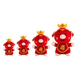 2019 свинья год плюшевая Копилка куклы китайский новый год украшение дома плюшевый сетка для игрушек красная кукла подарок на день рождения