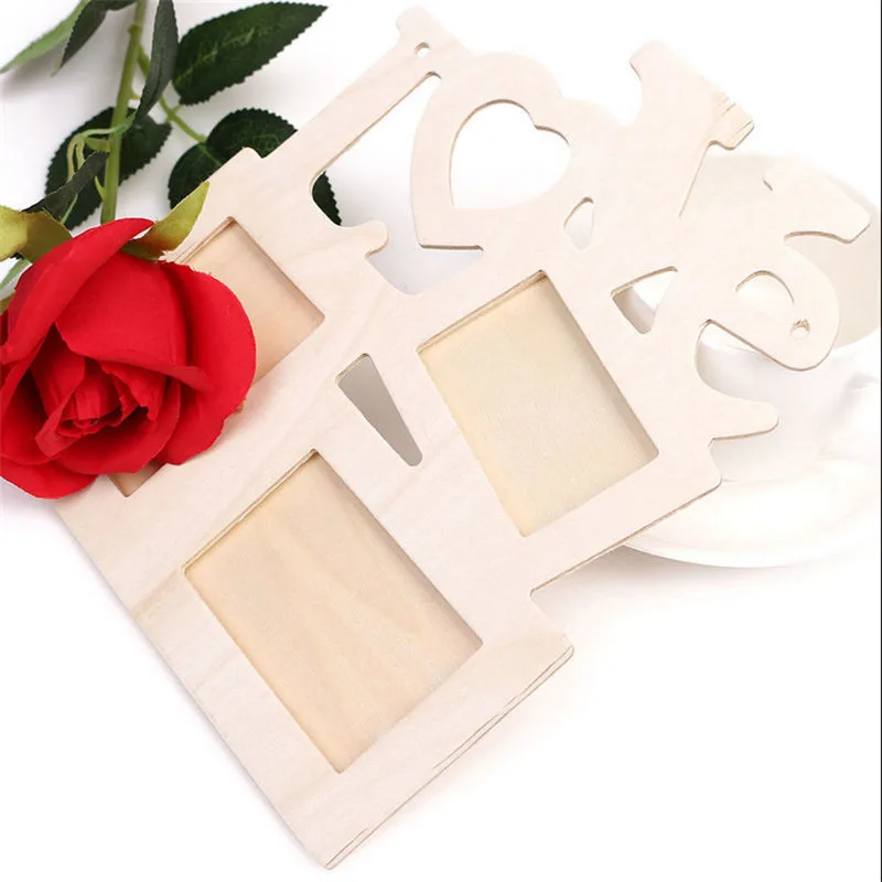 

2018 new Rectangle Wooden Photo Frame With FAMILY Letter Love English Letter Hanging DIY Picture Frame Art Craft Home Decor