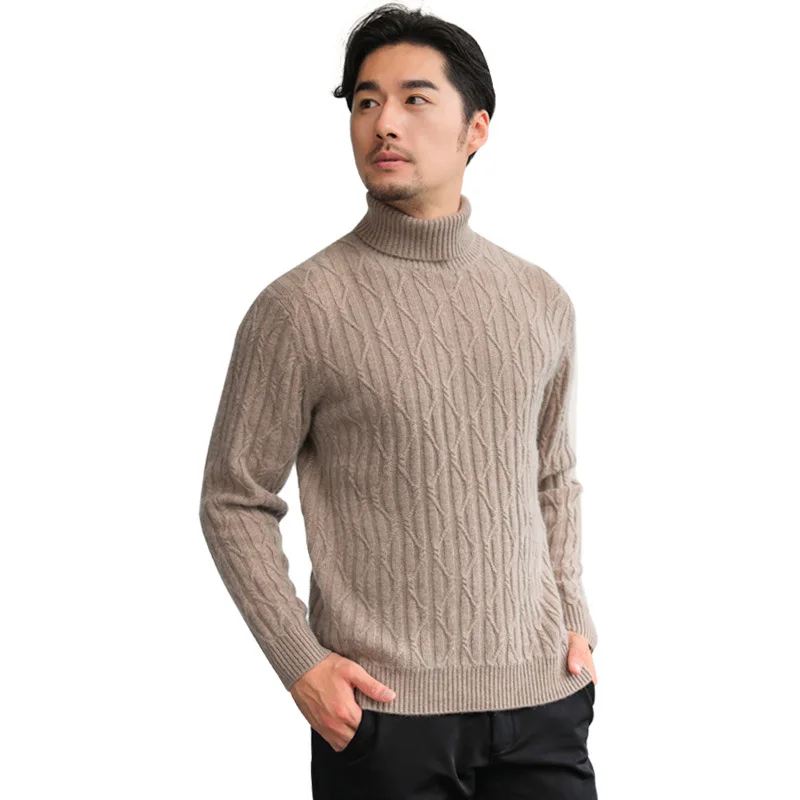 

S-XL Male Slim Fashion Cashmere Sweater Men Winter Causal Coat Vintage Outwear Soft And Warm Sweaters Solid Turtleneck Knitwear