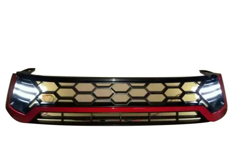 JIOYNG ABS хром автомобильный передний бампер гоночные решетки решетка Вокруг Накладка для Toyota Hilux Revo(с светодиодный фонарь