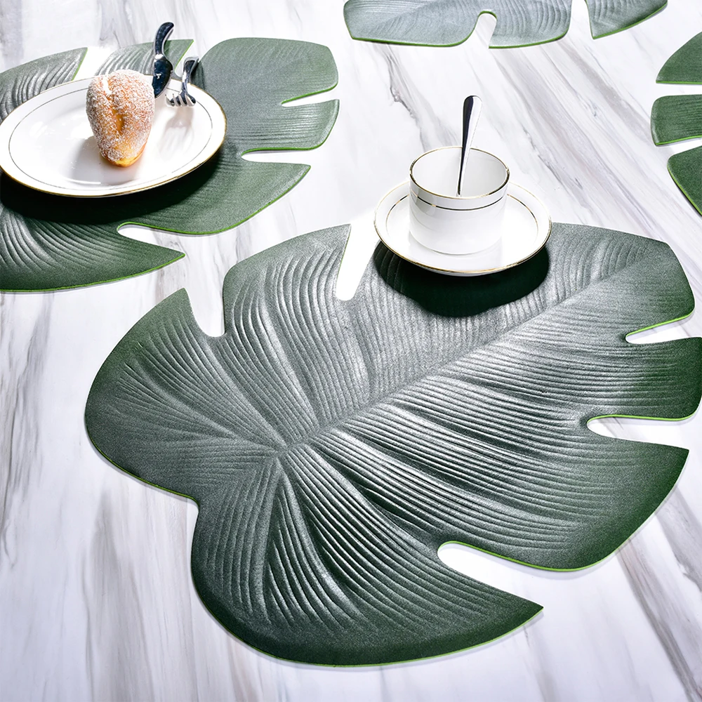 

1 Pc Turtle Leaf EVA Artificial Plant Insulated Placemats Heat Insulation Mat Tableware Placemat Table Decor Mats & Pads