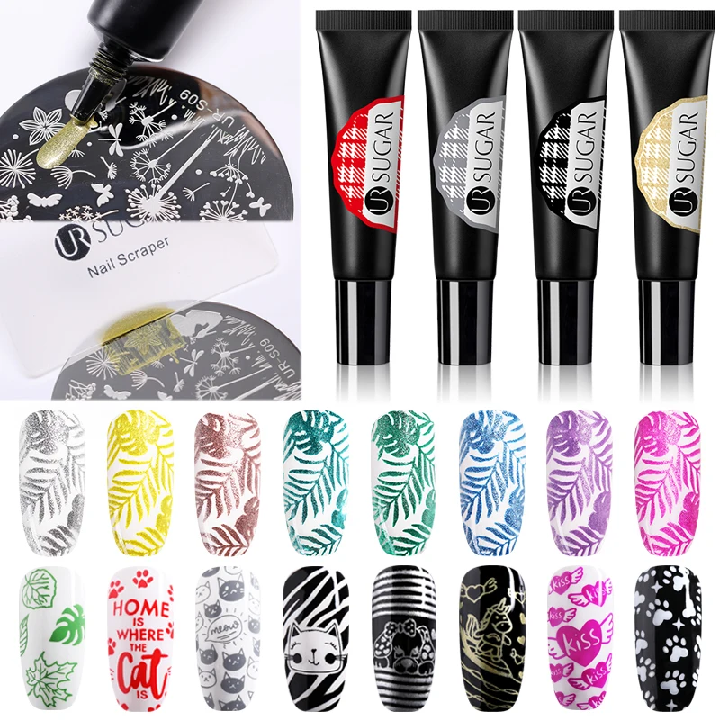 

UR SUGAR 8ml Stamping Enamel Gel Nail Polish 22 Colors Stamping Gel UV Hybrid Nails Polish Manicure Nail Art Print Decoration