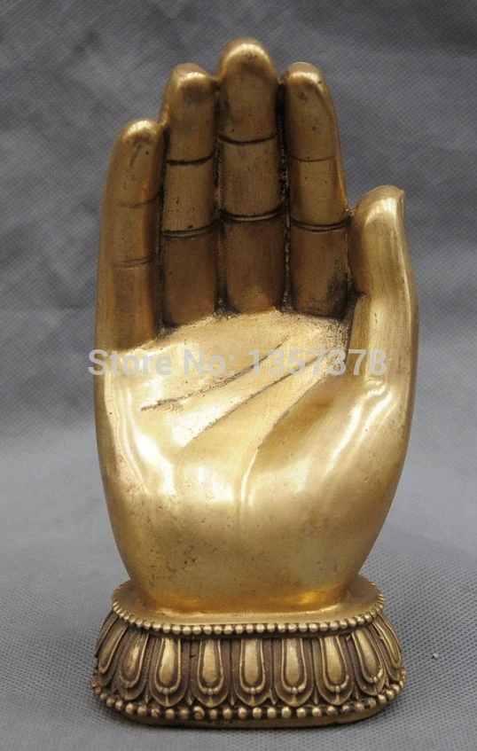 

shitou 00338 7'' China Bronze Buddha hand hand-made Bronze Statue
