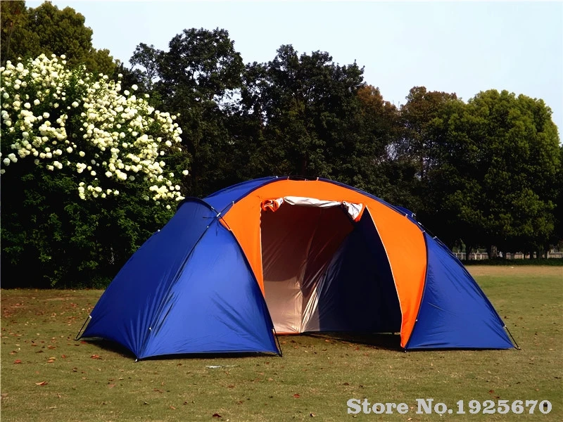 5-6persons роскошный 2 комнатный 1 зал двухслойный большой семейный Открытый Кемпинг Палатка семейные вечерние палатки для путешествий