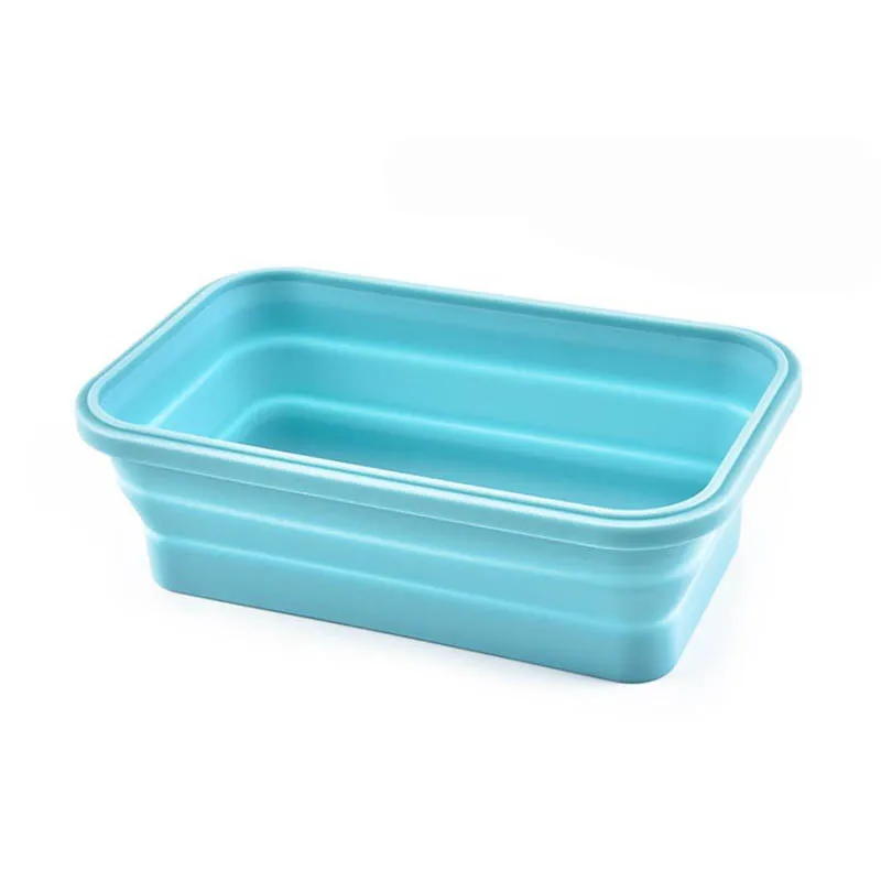 Memokey Силиконовые Складные Bento Box Складной Портативный Ланч-бокс для еды столовая посуда контейнер для продуктов миска для детей взрослых C