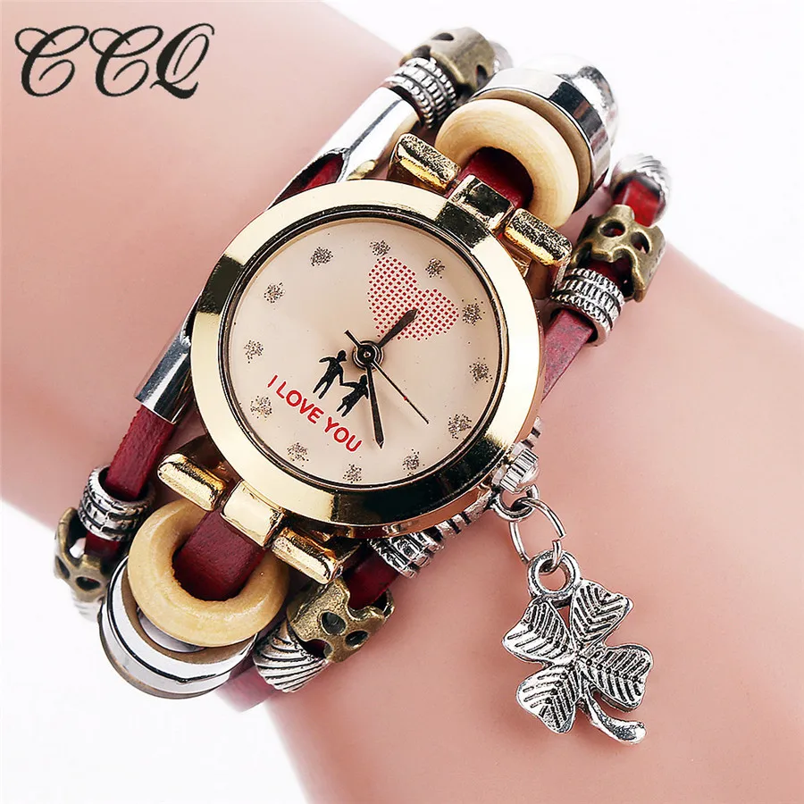 

CCQ Brand Fashion Vintage Cow leather Bracelet Watches Casual Women Wristwatch Quartz Watch Relogio Feminino 2062