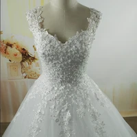 ZJ9076 Ball Gown Spaghetti Straps White Ivory Tulle Pearls Bridal Dress For Wedding Dresses 2023 Marriage Customer Made - Image 3